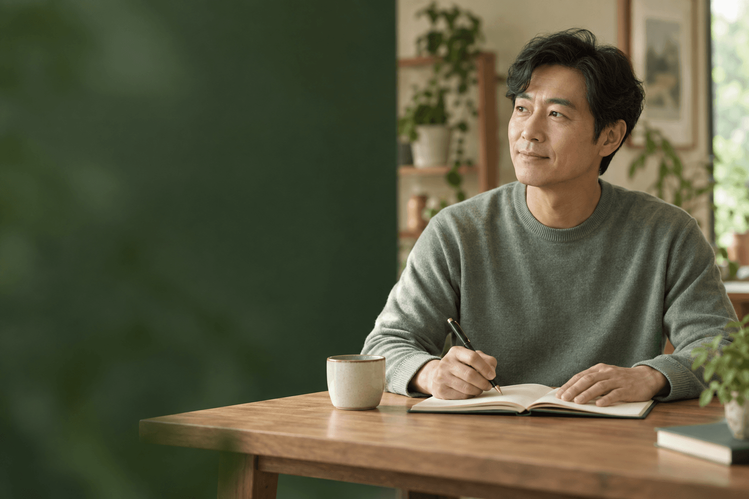 손떨림과 관련된 일상적인 손 사용 장면을 표현한 AI 생성 예시 이미지. 실제 사례 환자가 아닙니다.